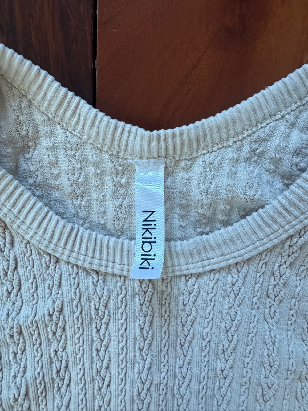 Nikibiki Cream Ribbed Cable Tank - Picture 4 of 4